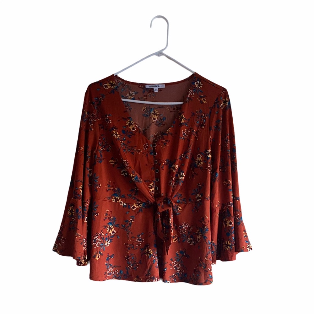 Common Job Burnt Orange Floral Top